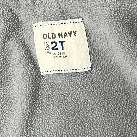 Old Navy Airplane Toddler Fleece Lined Raincoat Gray Red Zip Front Hoodie 2T - Picture 7 of 10